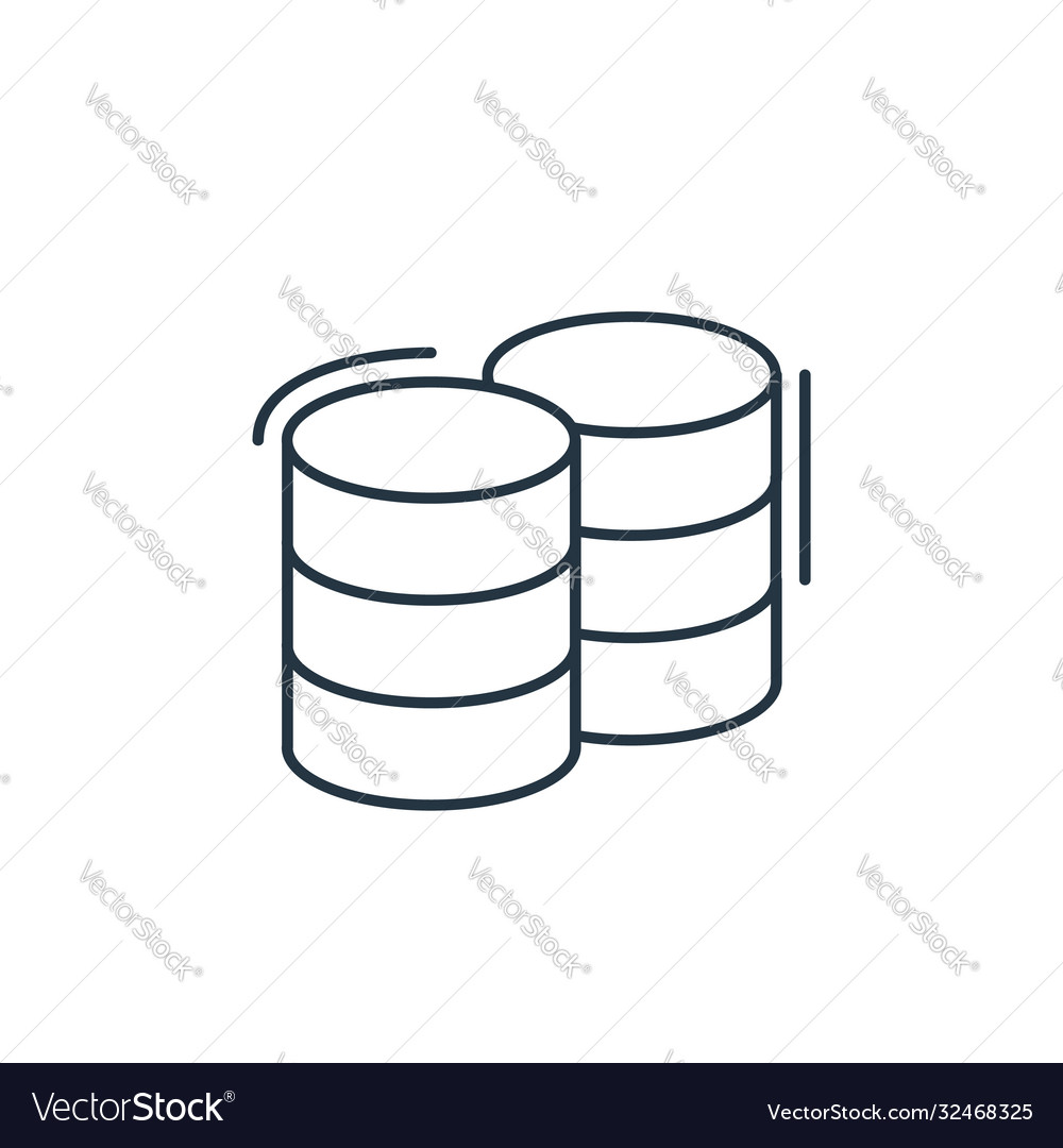 Database icon isolated on white background vector image Database icon isolated on white background