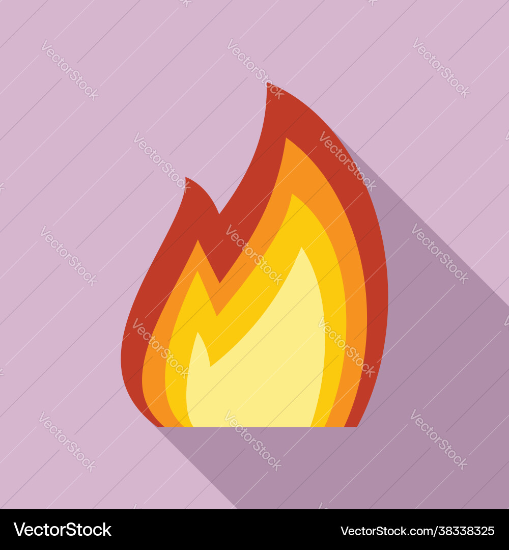 Fire flame icon flat style Royalty Free Vector Image