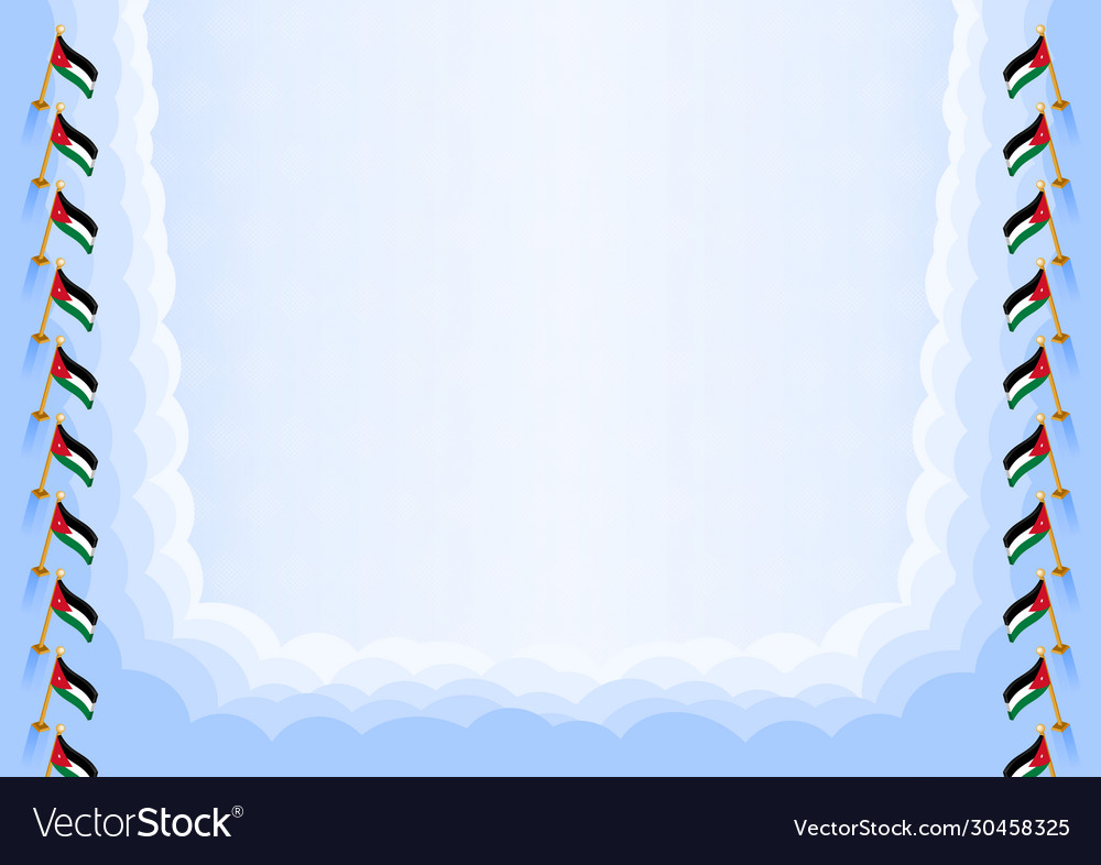 Horizontal frame and border with jordan flag