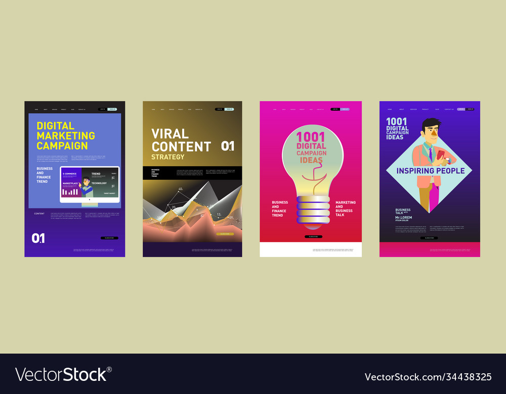 Presentation and website interface layout design Vector Image Presentation and website interface layout design