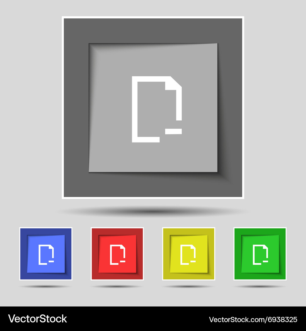 Remove folder icon sign on original five colored Vector Image