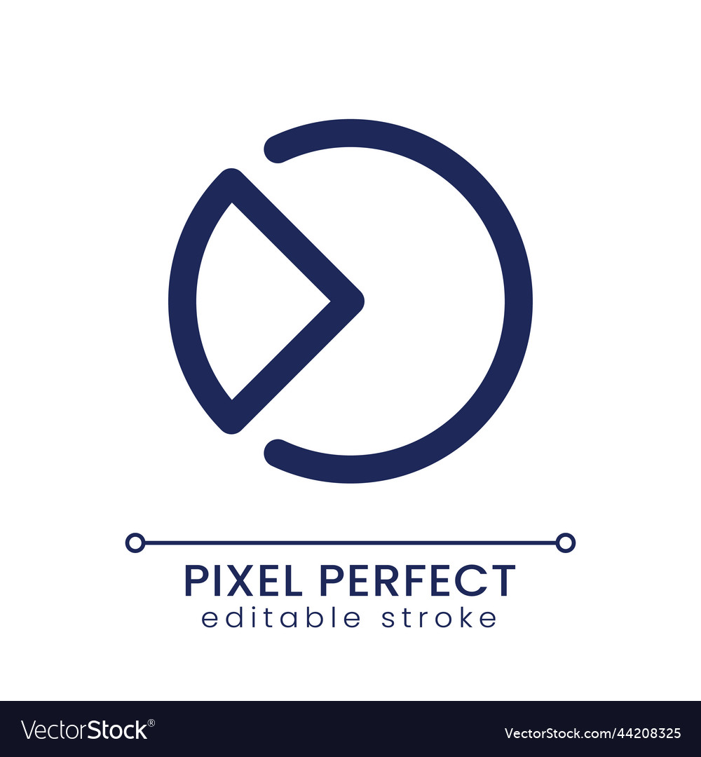 Segment chart pixel perfect linear ui icon vector image Segment chart pixel perfect linear ui icon