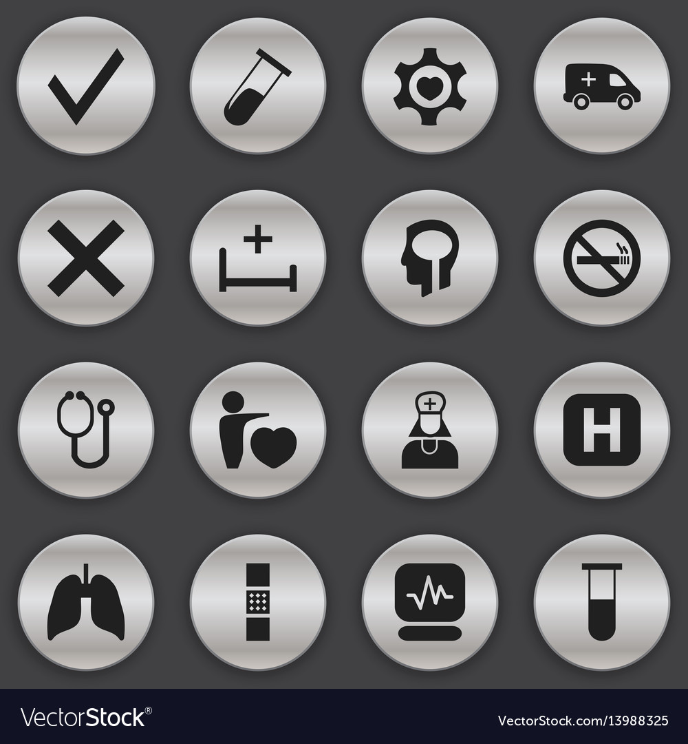 Set of 16 editable health icons includes symbols