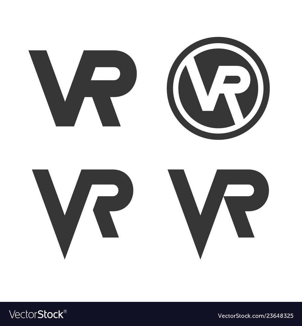 Virtual Reality Logo Icon Set On White Background Vector Image