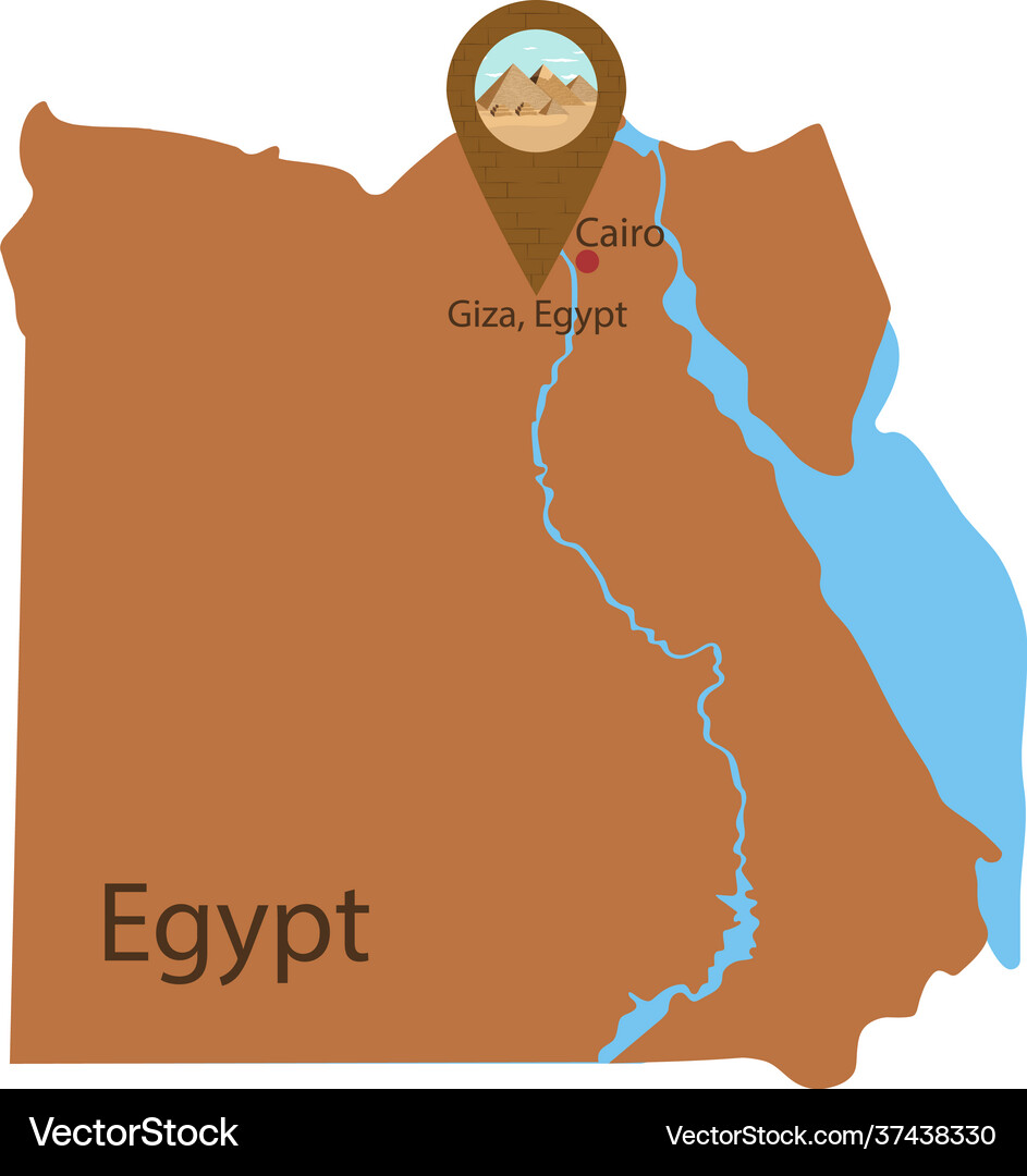 A map egypt Royalty Free Vector Image - VectorStock