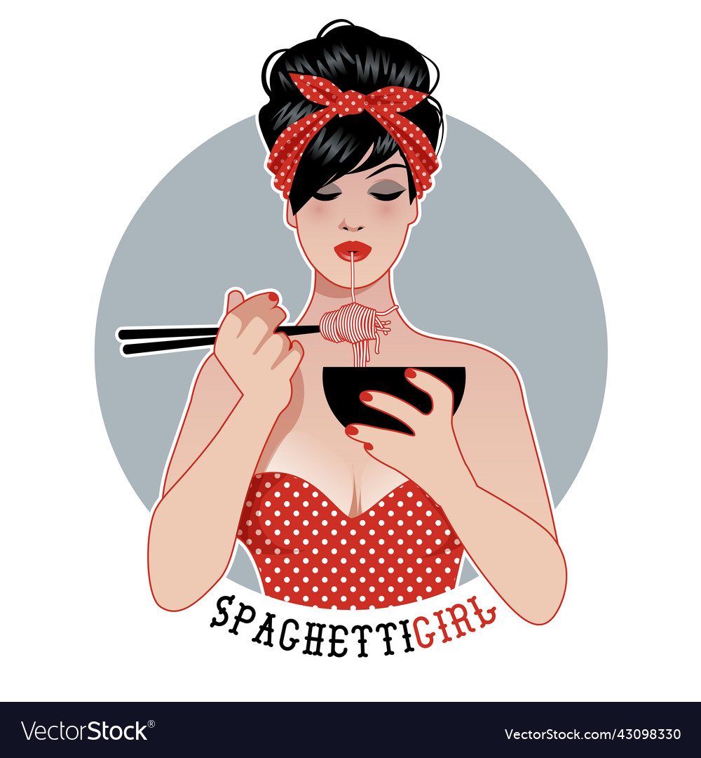 Beautiful pin up girl wearing 50s style clothes Vector Image