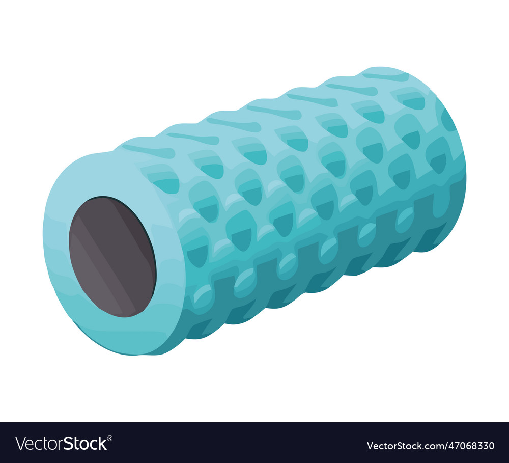 Blue roller for exercise symbol isolated on Vector Image