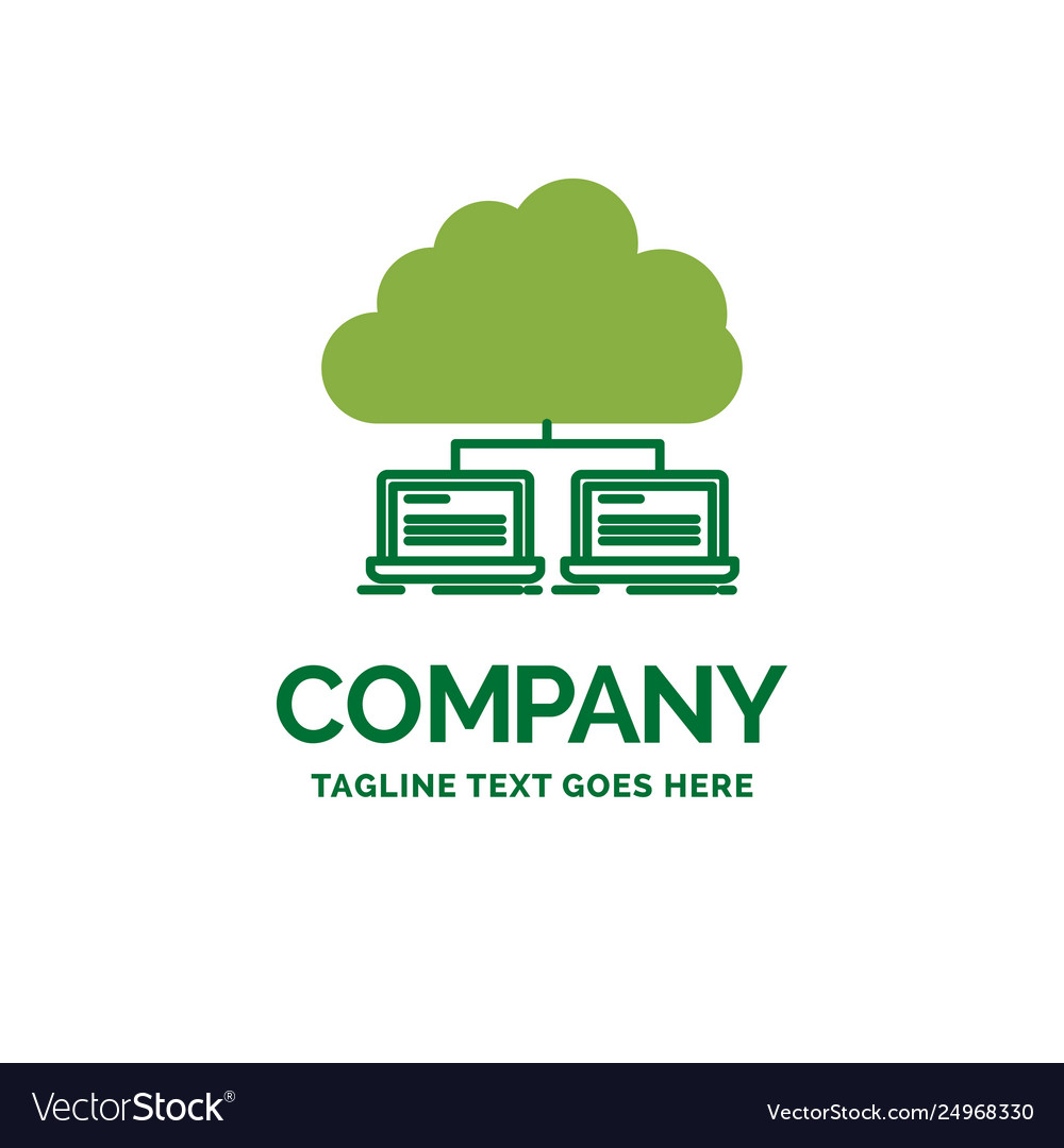 Cloud network server internet data flat business vector image Cloud network server internet data flat business