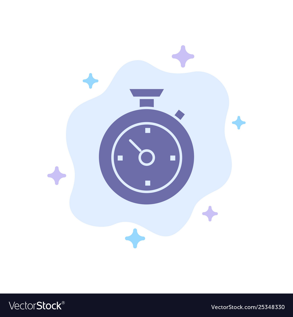 Compass timer time hotel blue icon on abstract