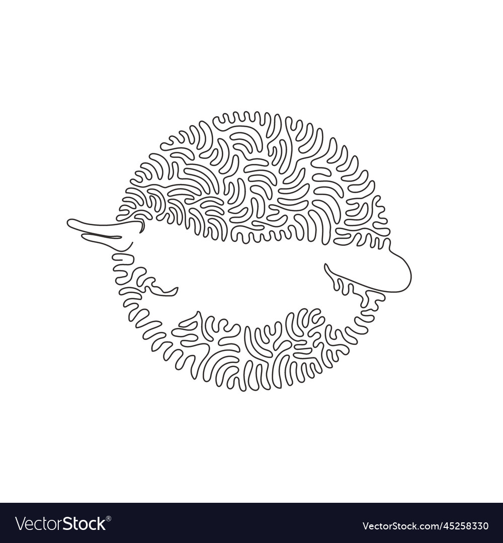 Continuous one curve line drawing of cute