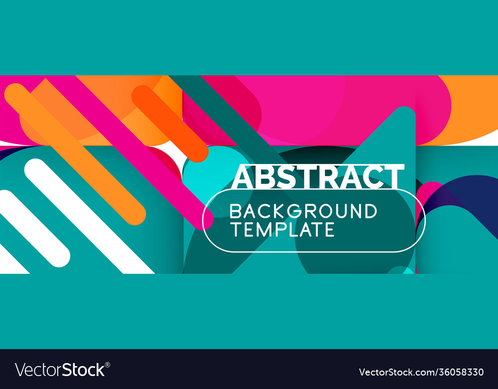 Flat geometric round shapes and dynamic lines vector image Flat geometric round shapes and dynamic lines