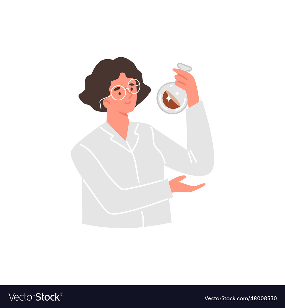 Geologist analyzing soil levels and composition vector image Geologist analyzing soil levels and composition