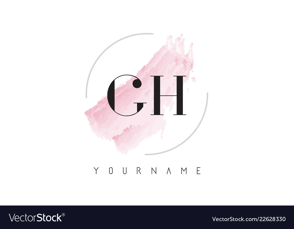 Gh g h Aquarell Buchstaben Logo Design