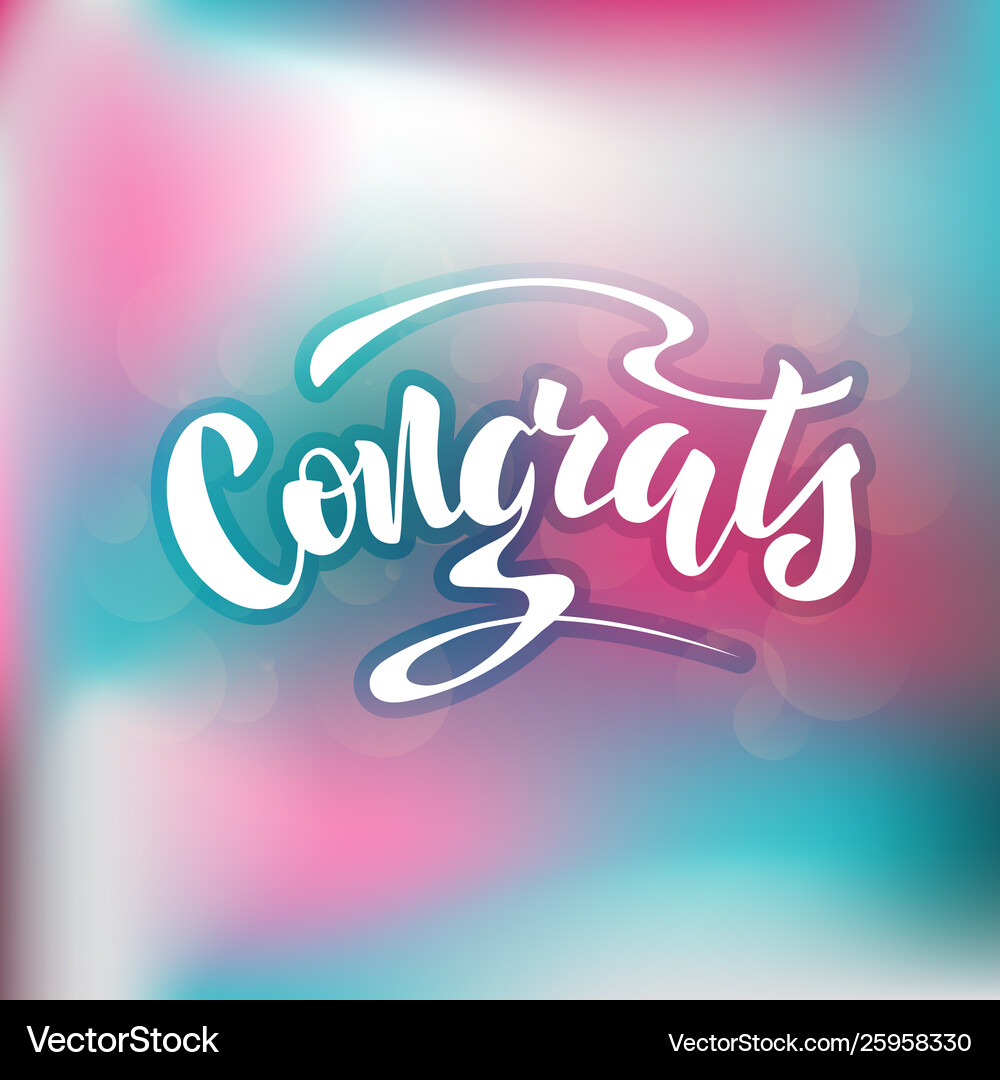 Hand - congrats lettering