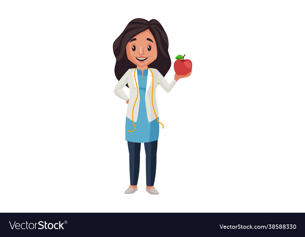 Lady nutritionist cartoon character Royalty Free Vector