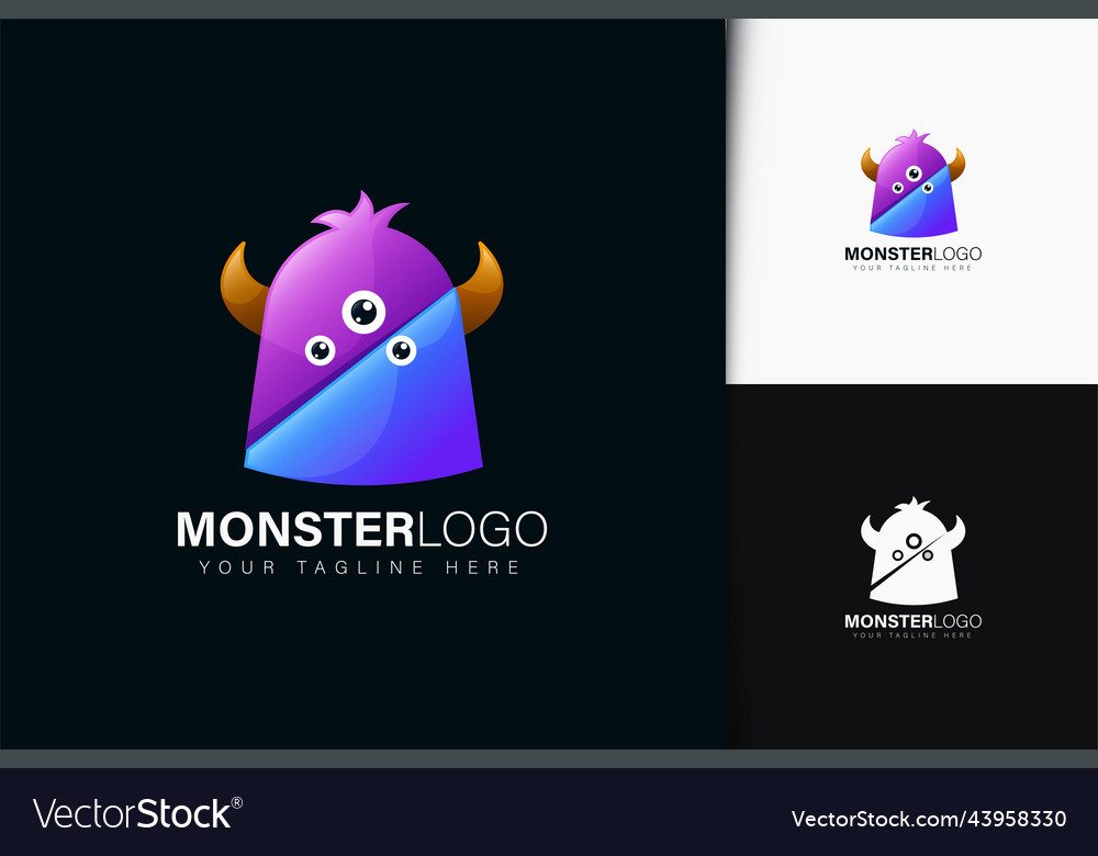 Monster logo design with gradient