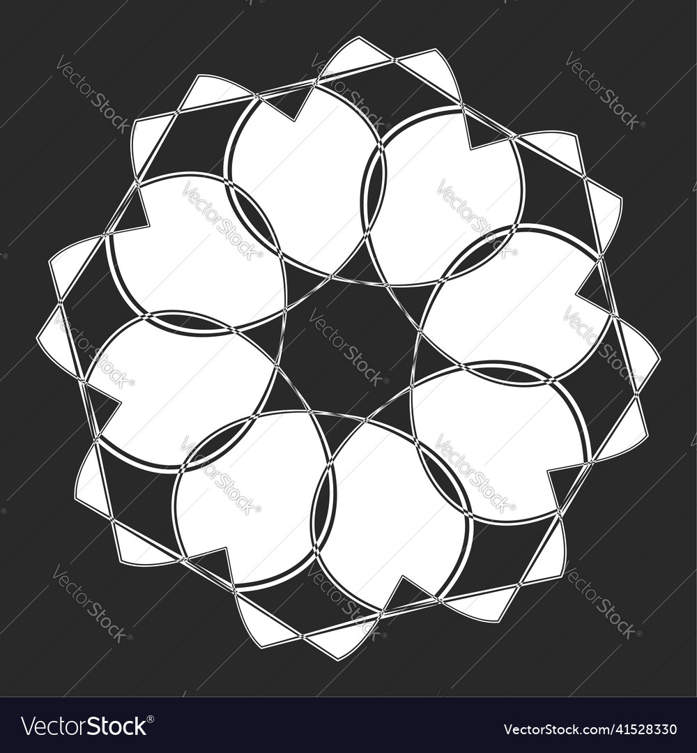 Radiating mandala circular geometric motif icon