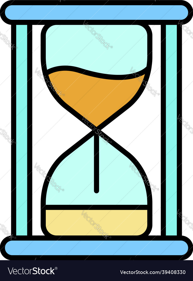 Sand Hourglass Icon Color Outline Royalty Free Vector Image