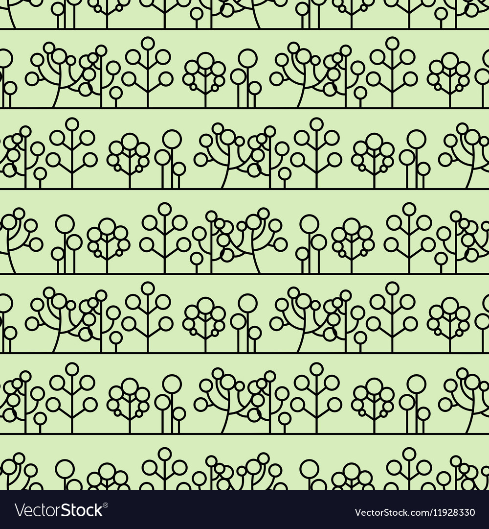 Seamless tree pattern background line ornament