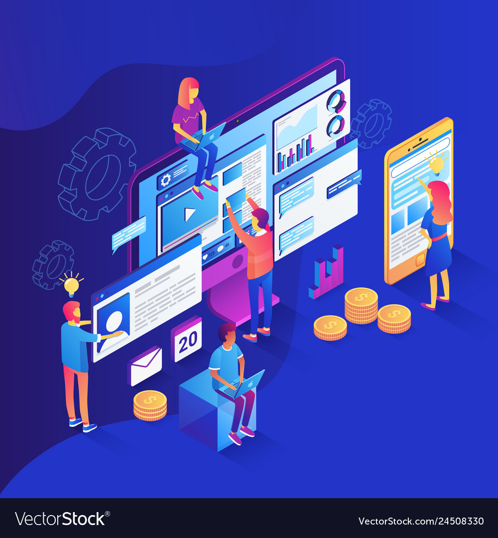 Seo analysis and optimization vector image Seo analysis and optimization