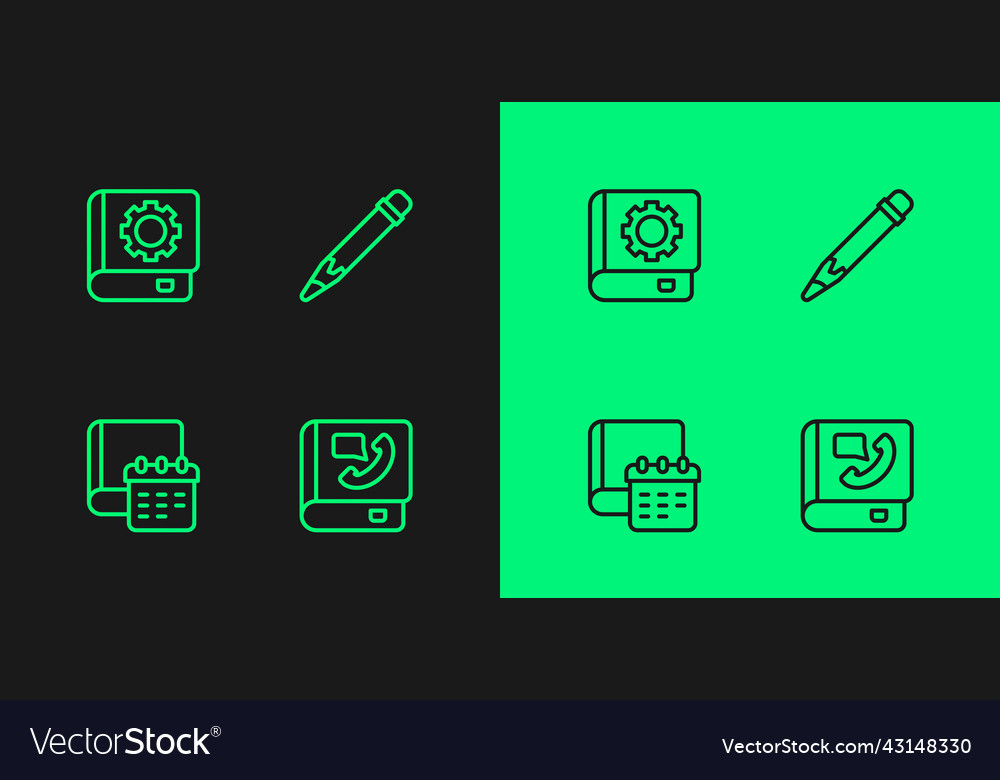 Set line phone book daily paper notepad user