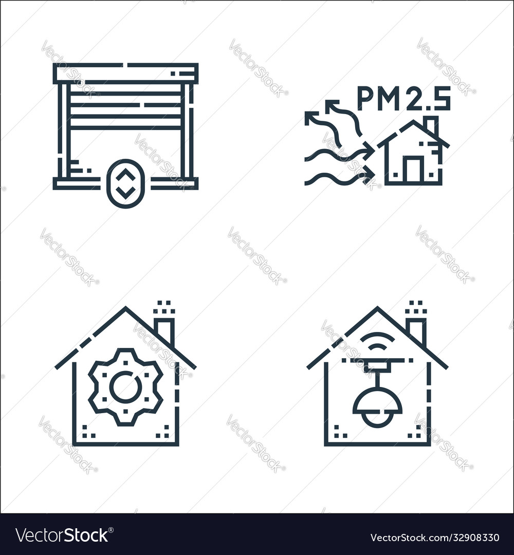 Smarthome line icons linear set quality