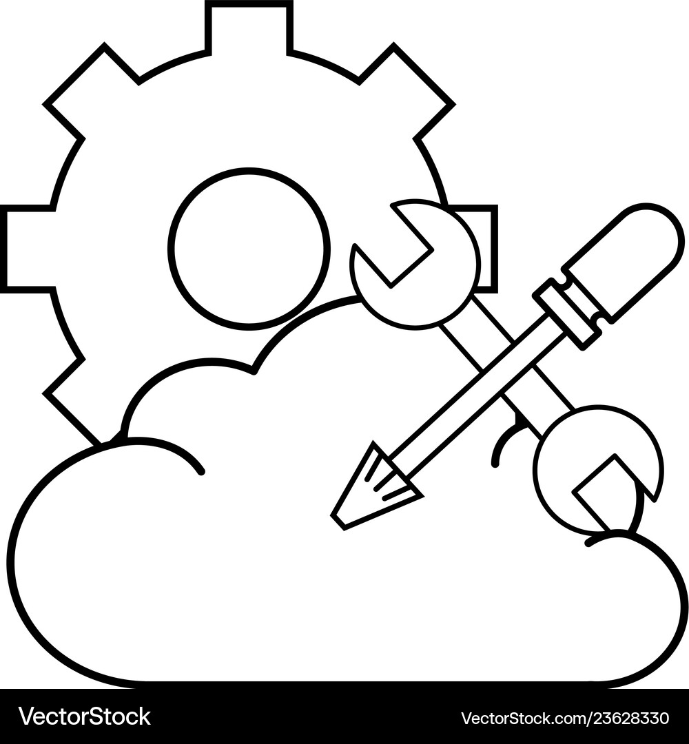 Technical support web cloud Royalty Free Vector Image