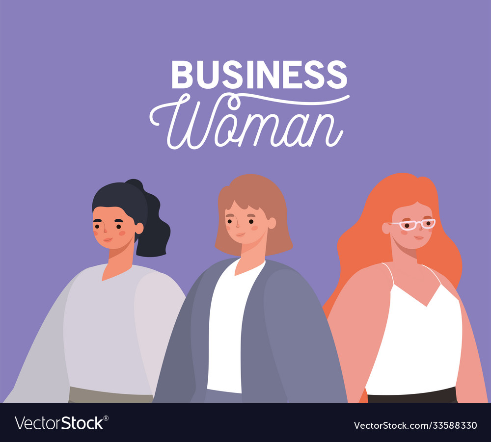 Three businesswomen cartoons design Royalty Free Vector