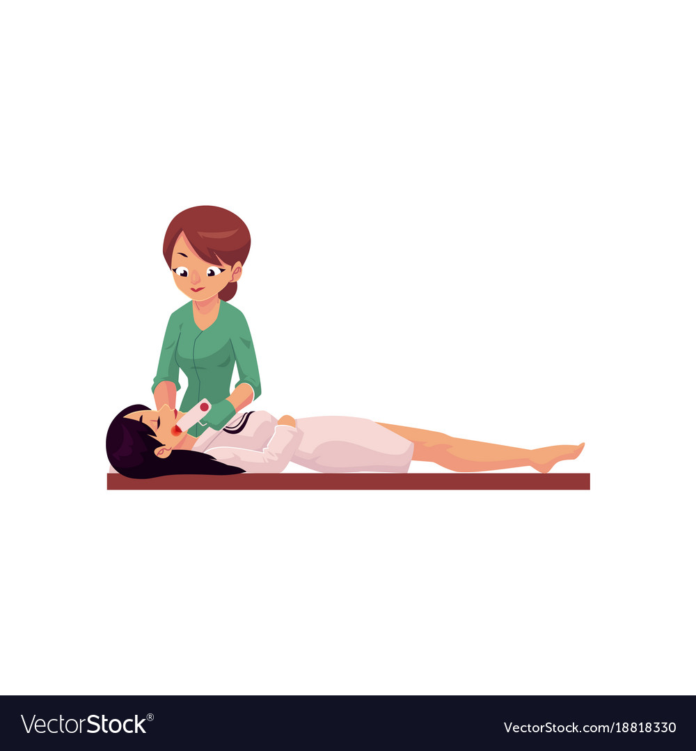 Woman Having Laser Facial Hair Removal Procedure Vector Image