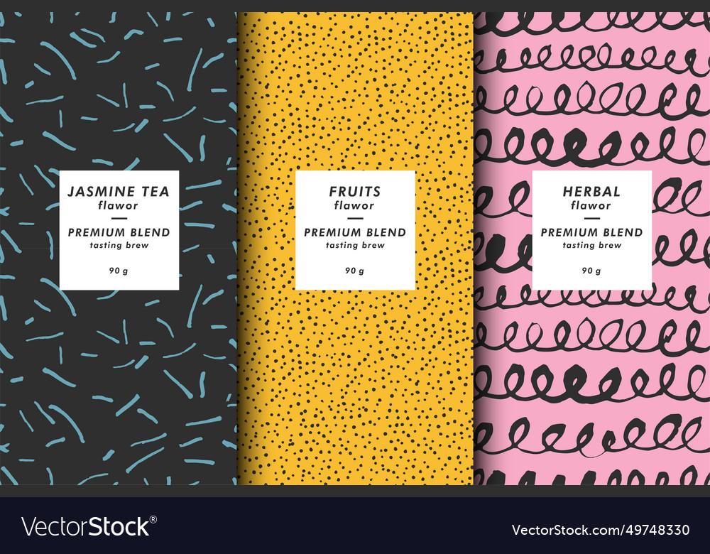 Wrapping paper template set of design elements vector image Wrapping paper template set of design elements
