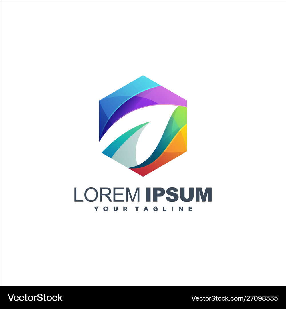 Awesome gradient leaf logo design Royalty Free Vector Image