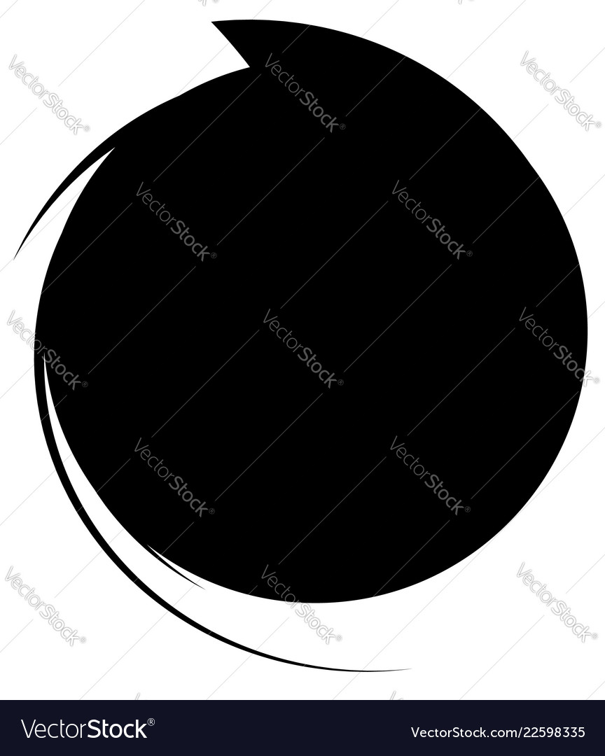 Circle with dynamic swoosh line frame monochrome Vector Image Circle with dynamic swoosh line frame monochrome
