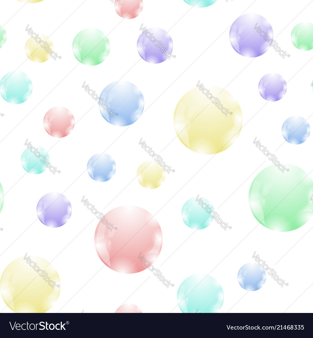 Colored soap bubbles seamless pattern