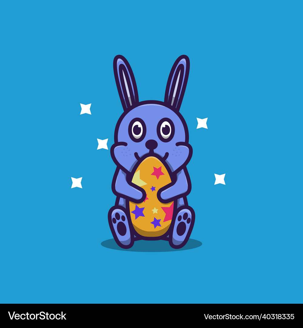Cute rabbit with egg Royalty Free Vector Image