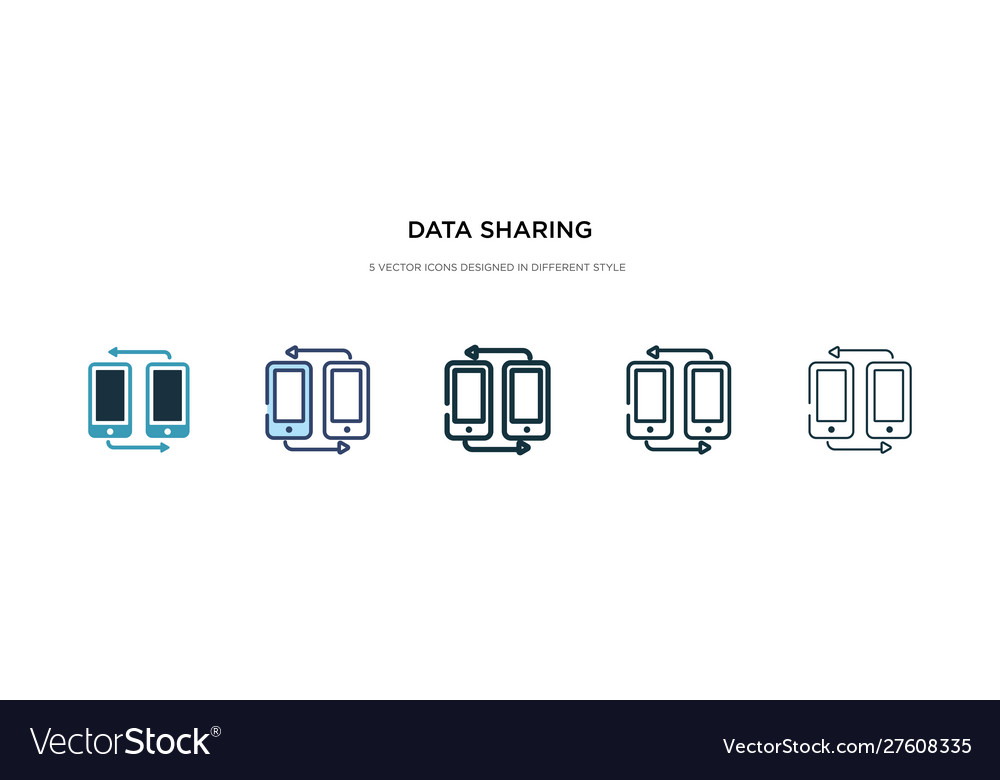 Data sharing icon in different style two colored vector image Data sharing icon in different style two colored