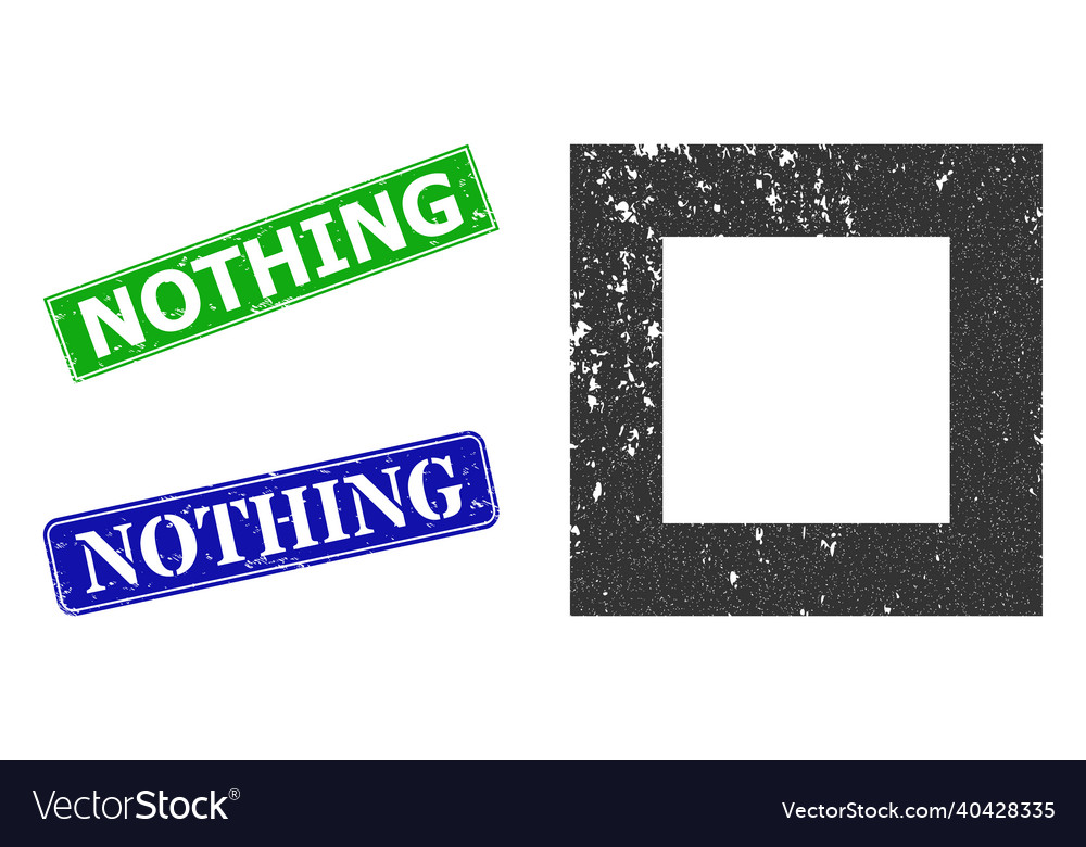Empty square textured icon and nothing vector image Empty square textured icon and nothing