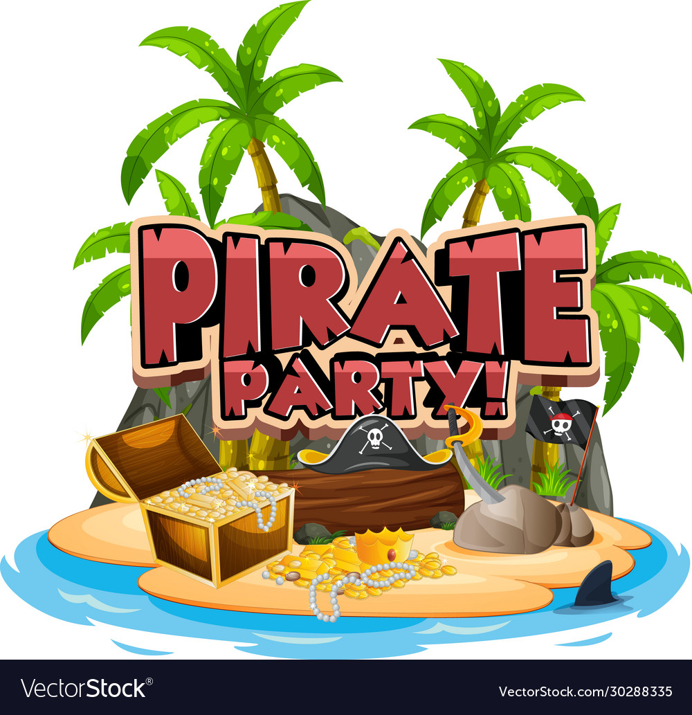 Font design for word pirate with gold on the Vector Image