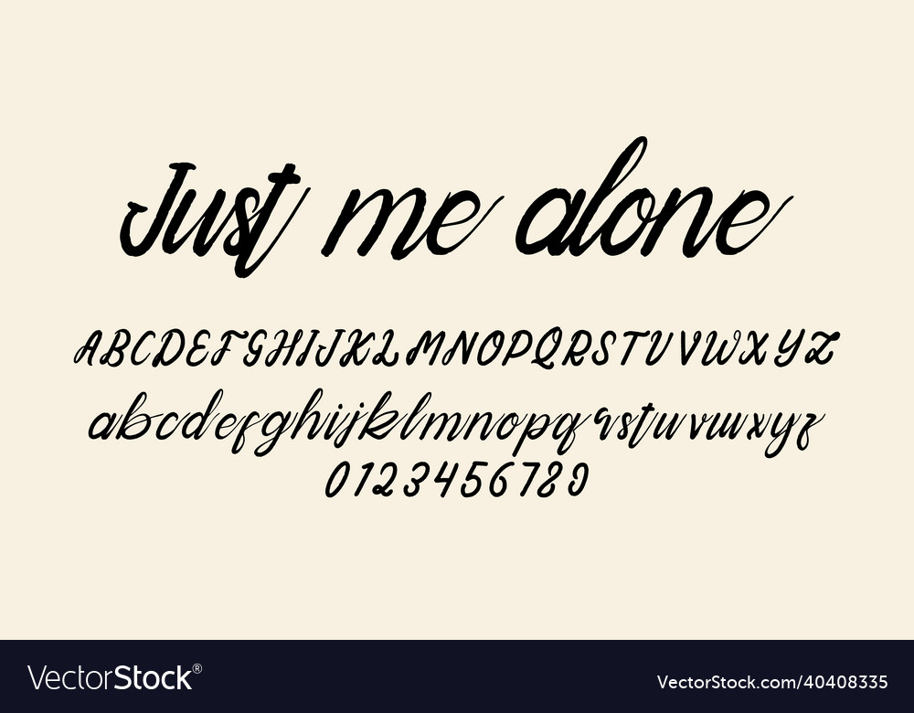 Handwriting script font alphabet isolated vector image Handwriting script font alphabet isolated