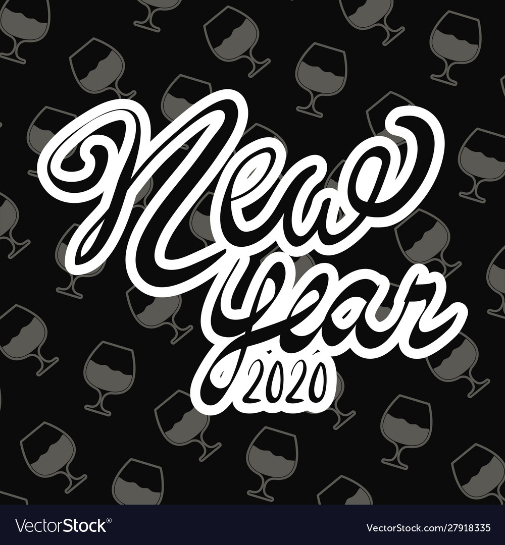 Happy new year 2020 lettering celebration