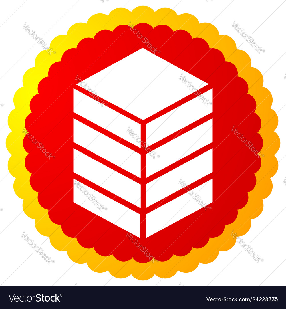 Icon with tower rack storage container datacenter vector image Icon with tower rack storage container datacenter