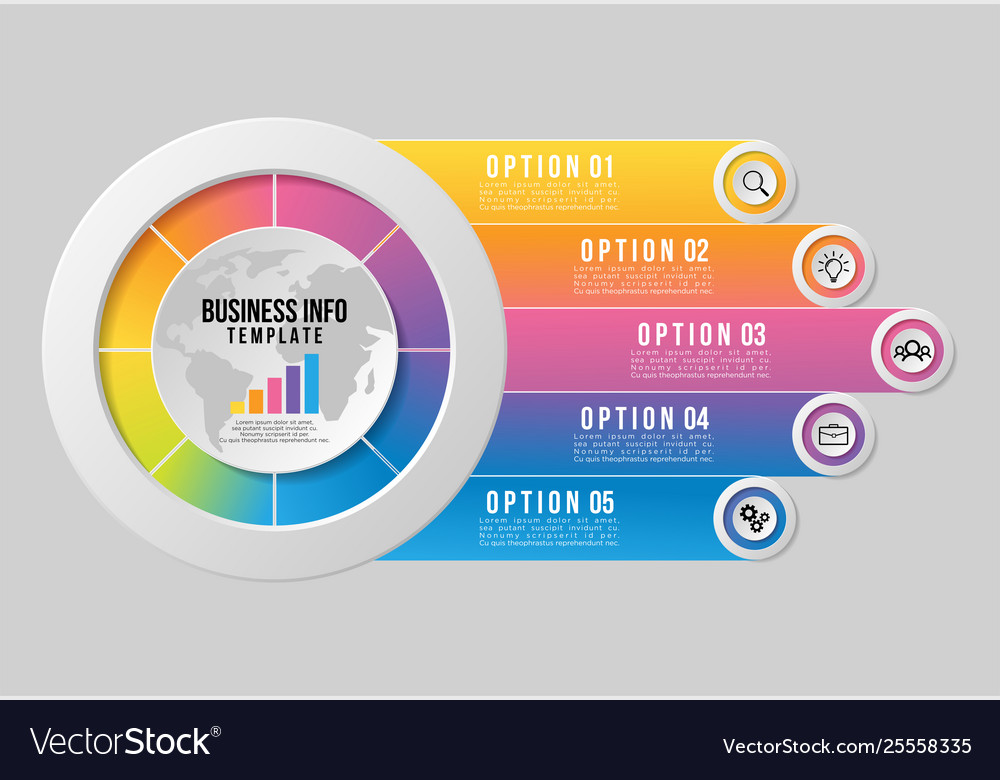 Infografische Designvorlage mit Optionen Schritten vector image Infografische Designvorlage mit Optionen Schritten
