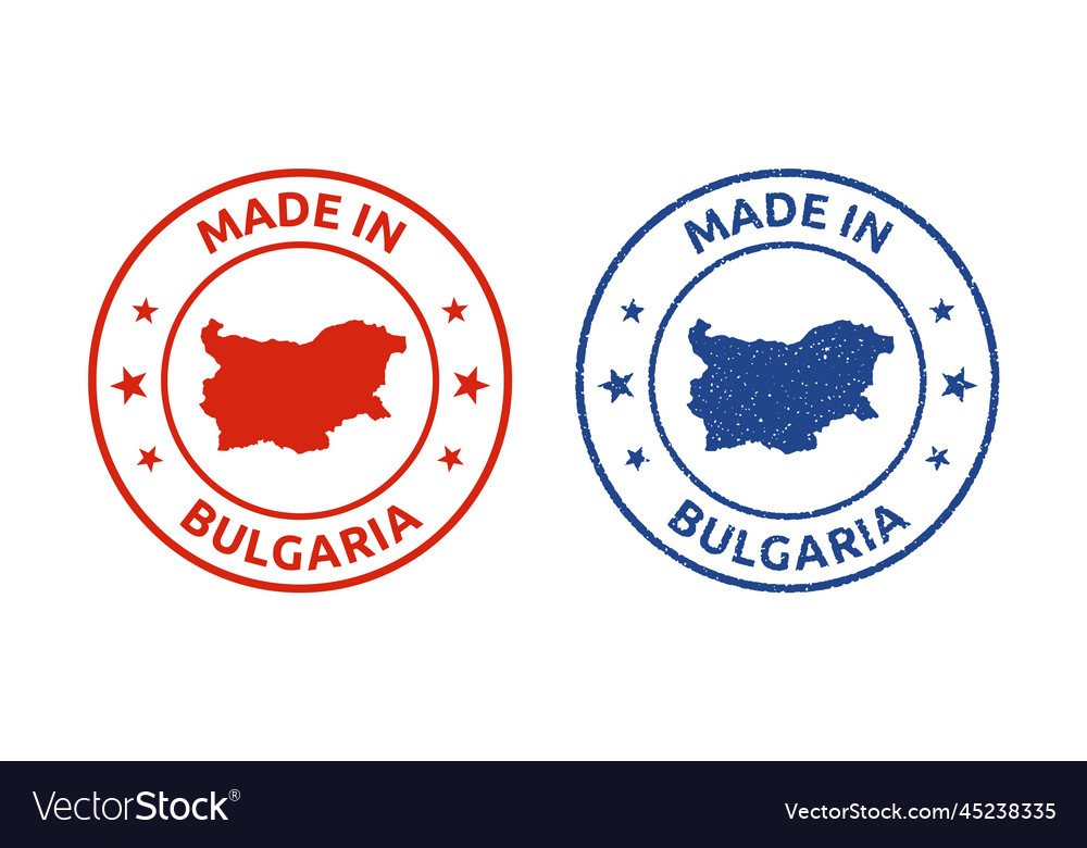 Made in bulgaria labels set bulgarian product Vector Image