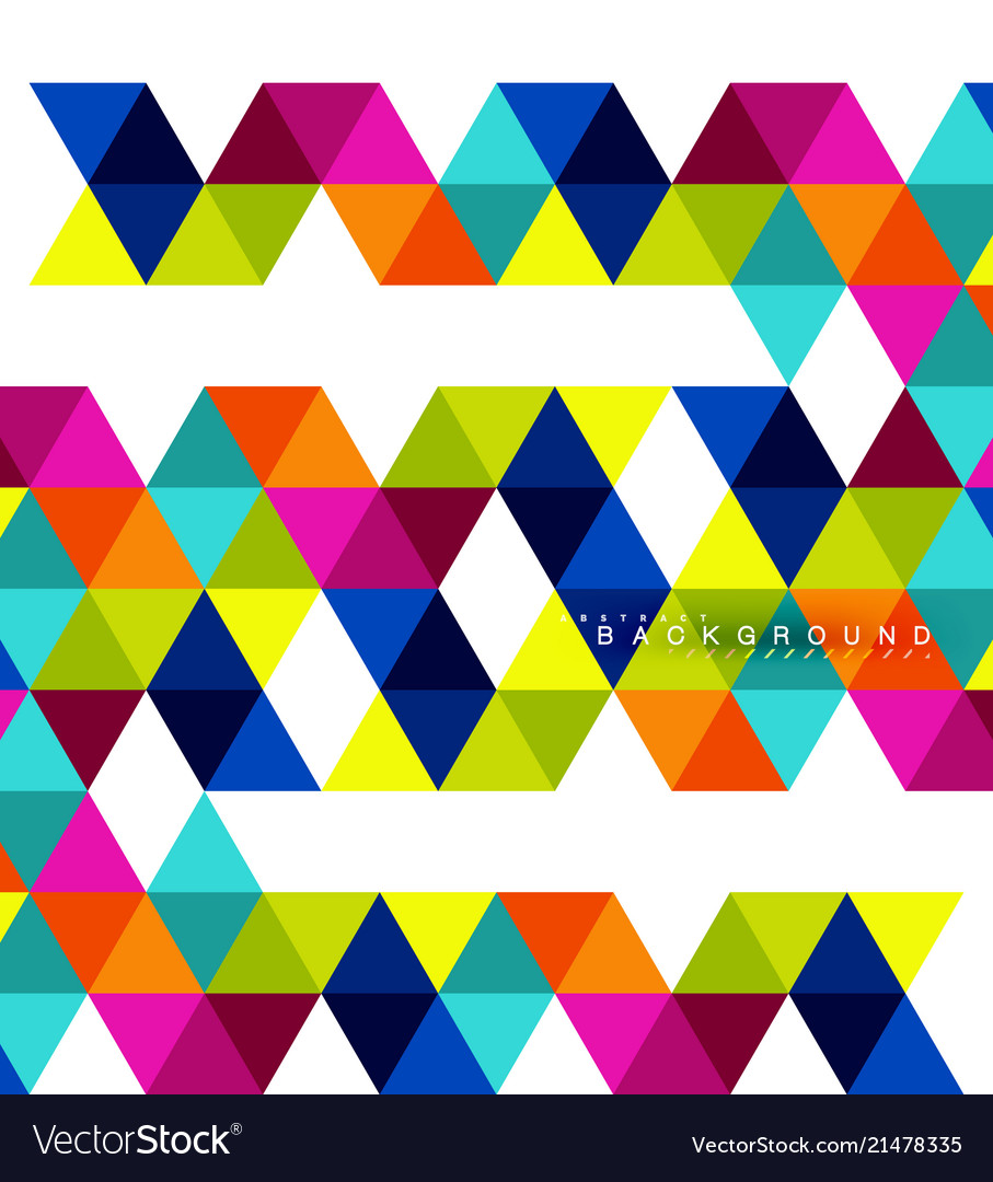 Multicolored triangles abstract background mosaic vector image Multicolored triangles abstract background mosaic