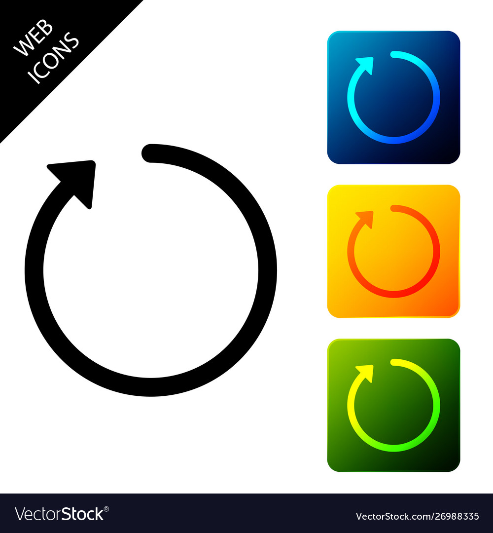 Refresh icon isolated set icons colorful square vector image Refresh icon isolated set icons colorful square