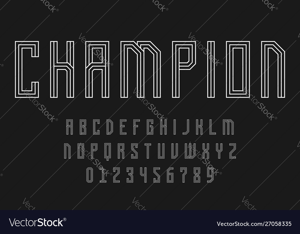 Set alphabets font modern design with lines