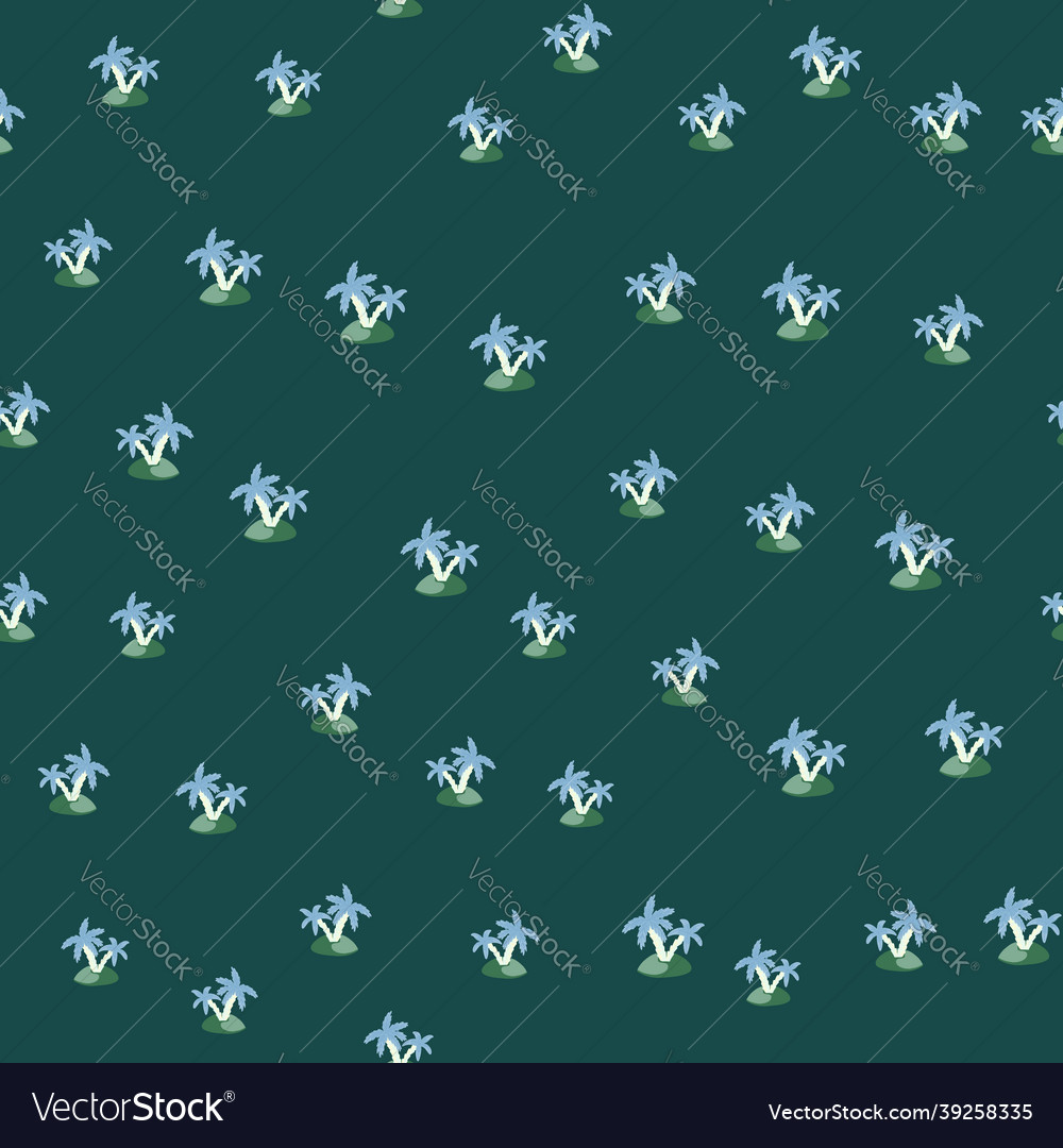 Summer seamless pattern with little random palm vector image Summer seamless pattern with little random palm