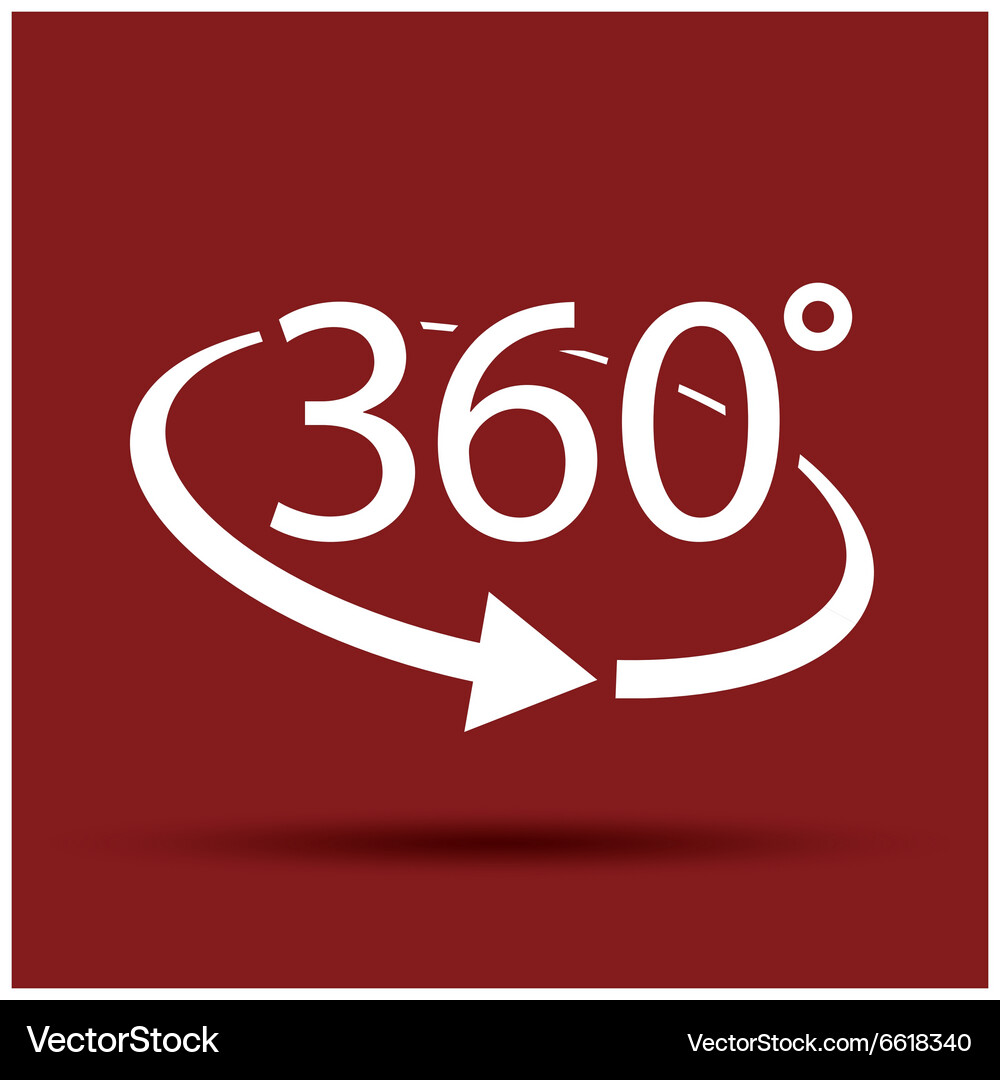 360 red Royalty Free Vector Image - VectorStock