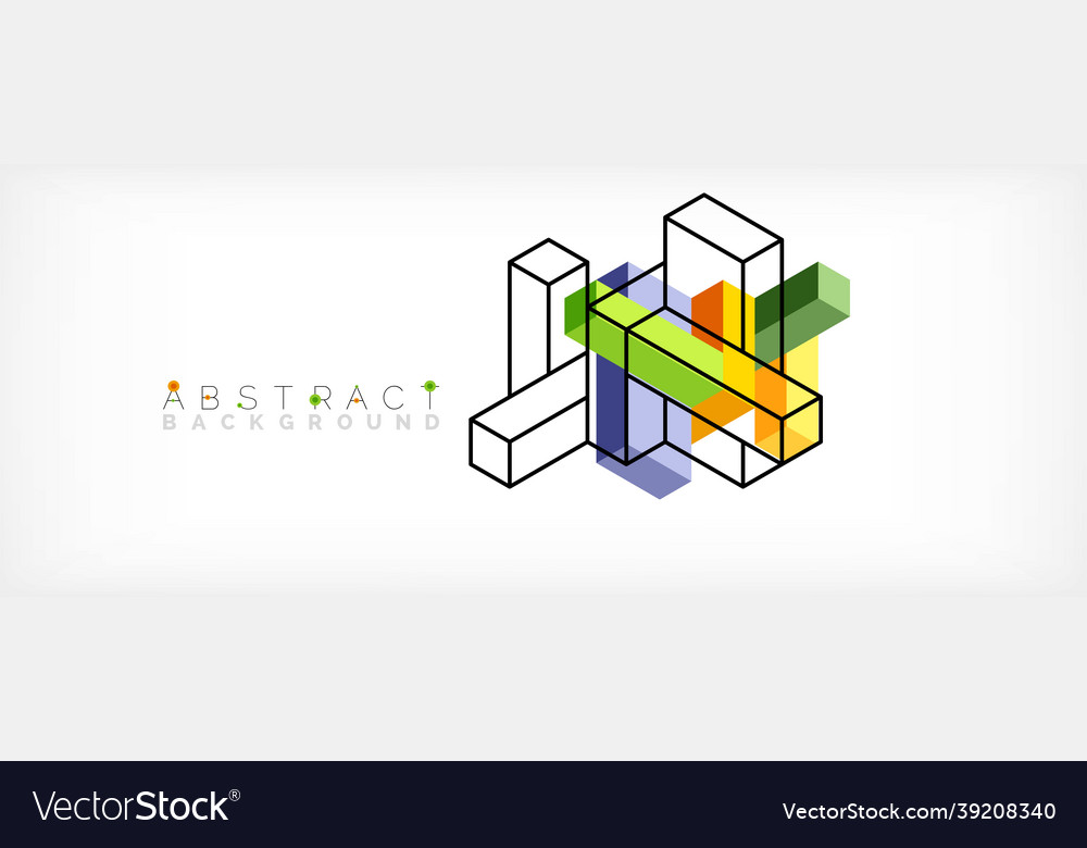 Abstract background 3d cubes cubic elements vector image Abstract background 3d cubes cubic elements
