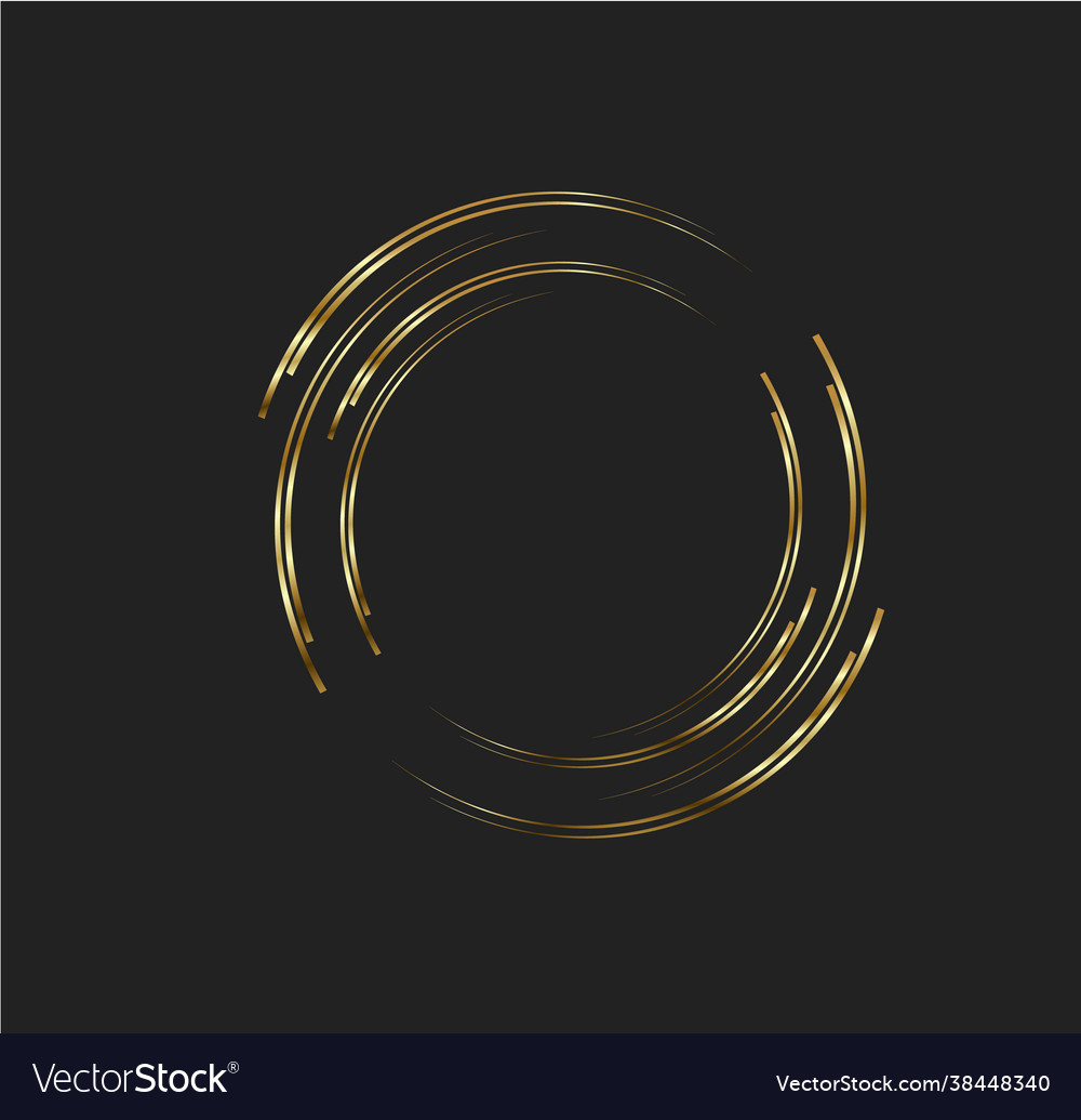 Abstract golden lines in circle form design