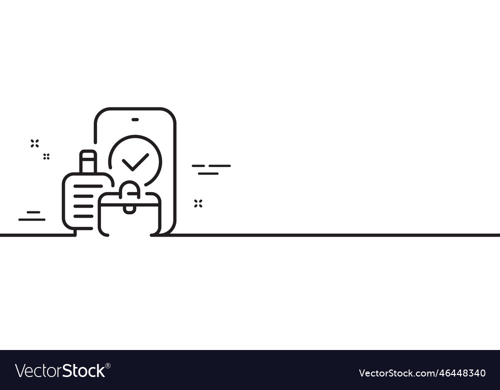 Carry-on baggage line icon travel handbag sign